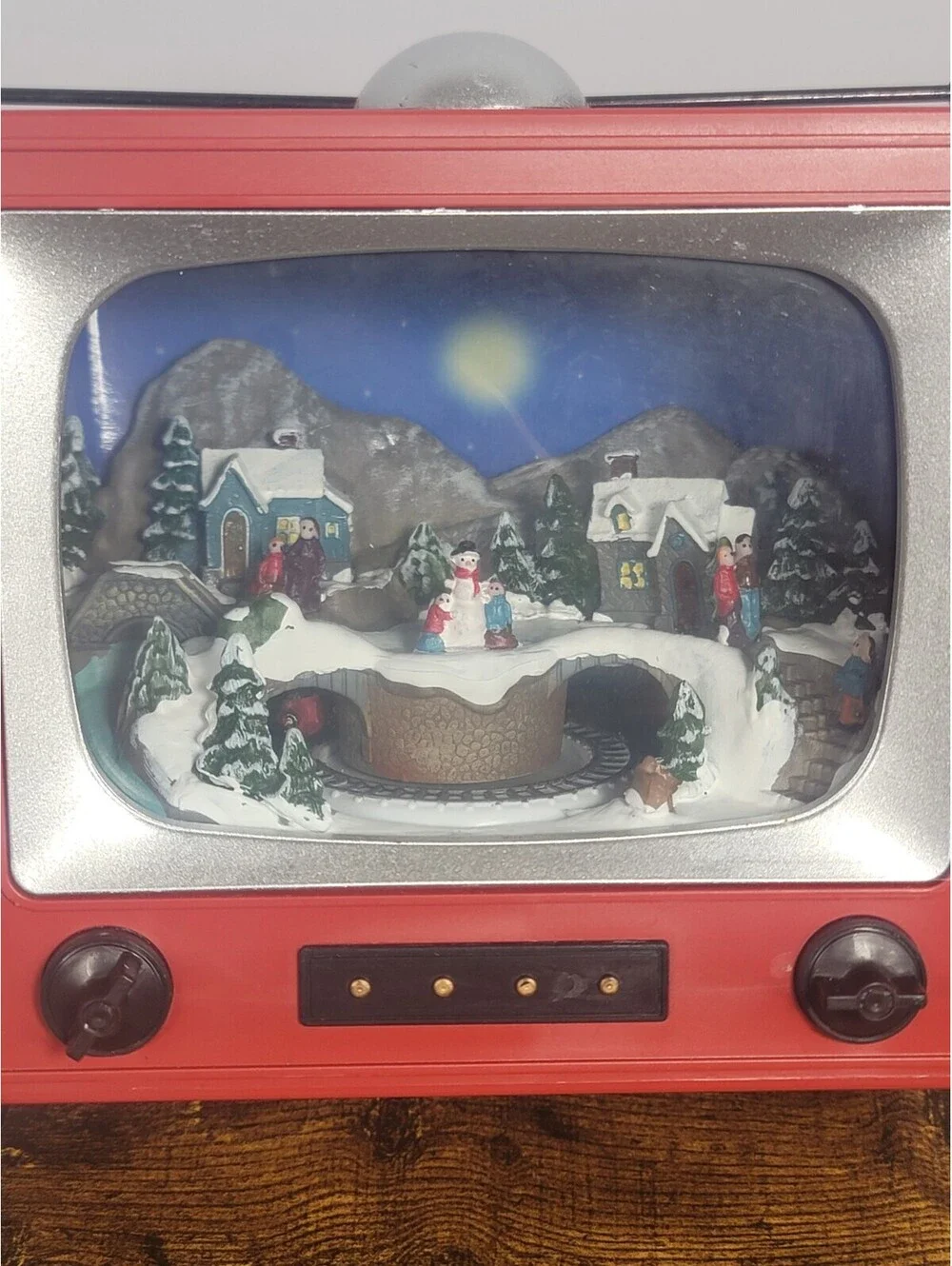 Retro Christmas TV Music Box Table Decoration